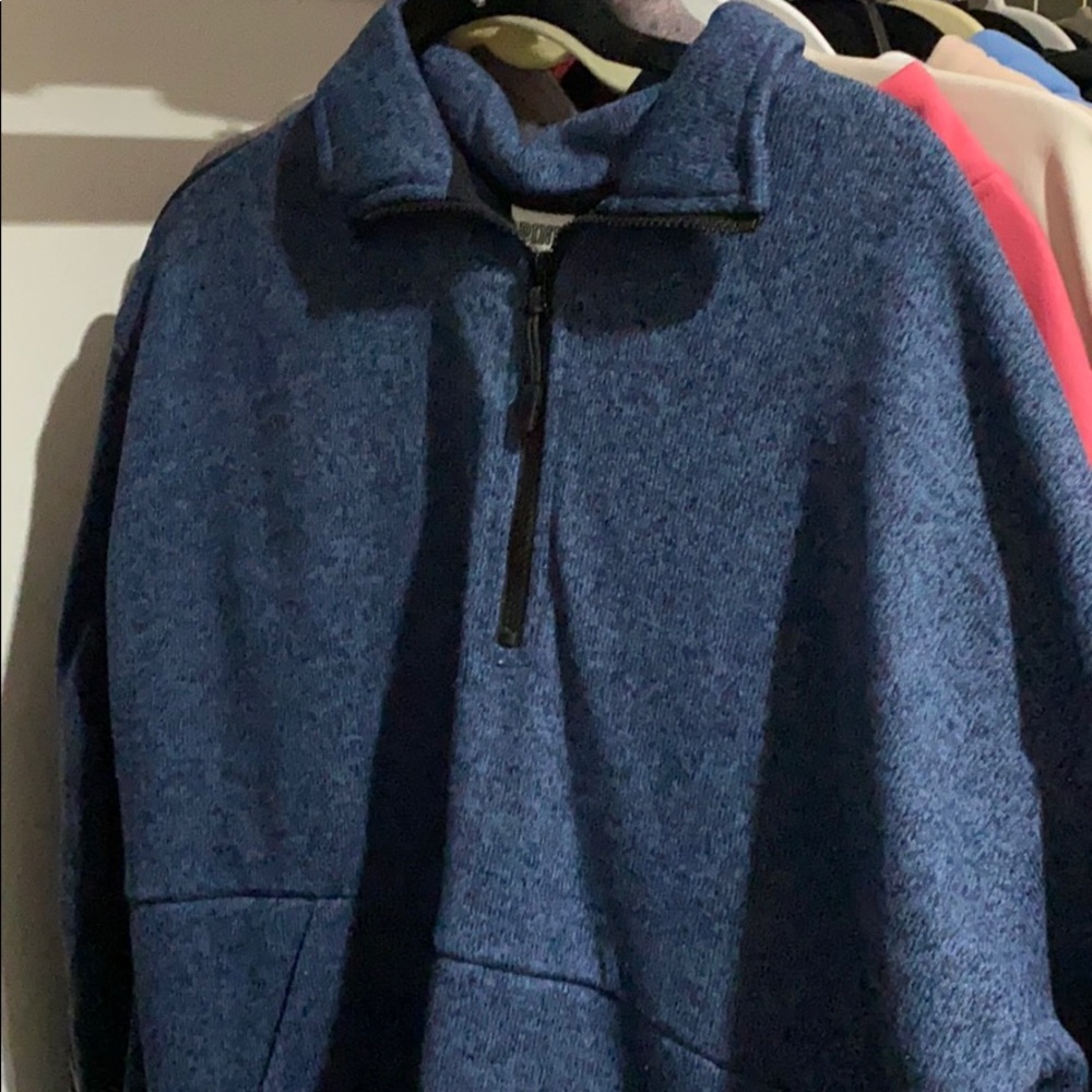 PINK Navy Blue Quarter Zip Sweatshirt